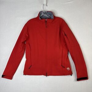 Mountain Hardwear Womens Red Softshell Jacket Full Zip Stretch Outdoor